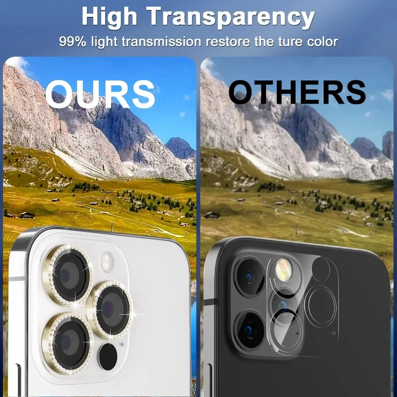 2-3 قطعة غطاء كامل عدسة الكاميرا حامي آيفون 16 برو ماكس الزجاج المقسى آيفون 15 زائد 14 برو ماكس كاميرات حامي