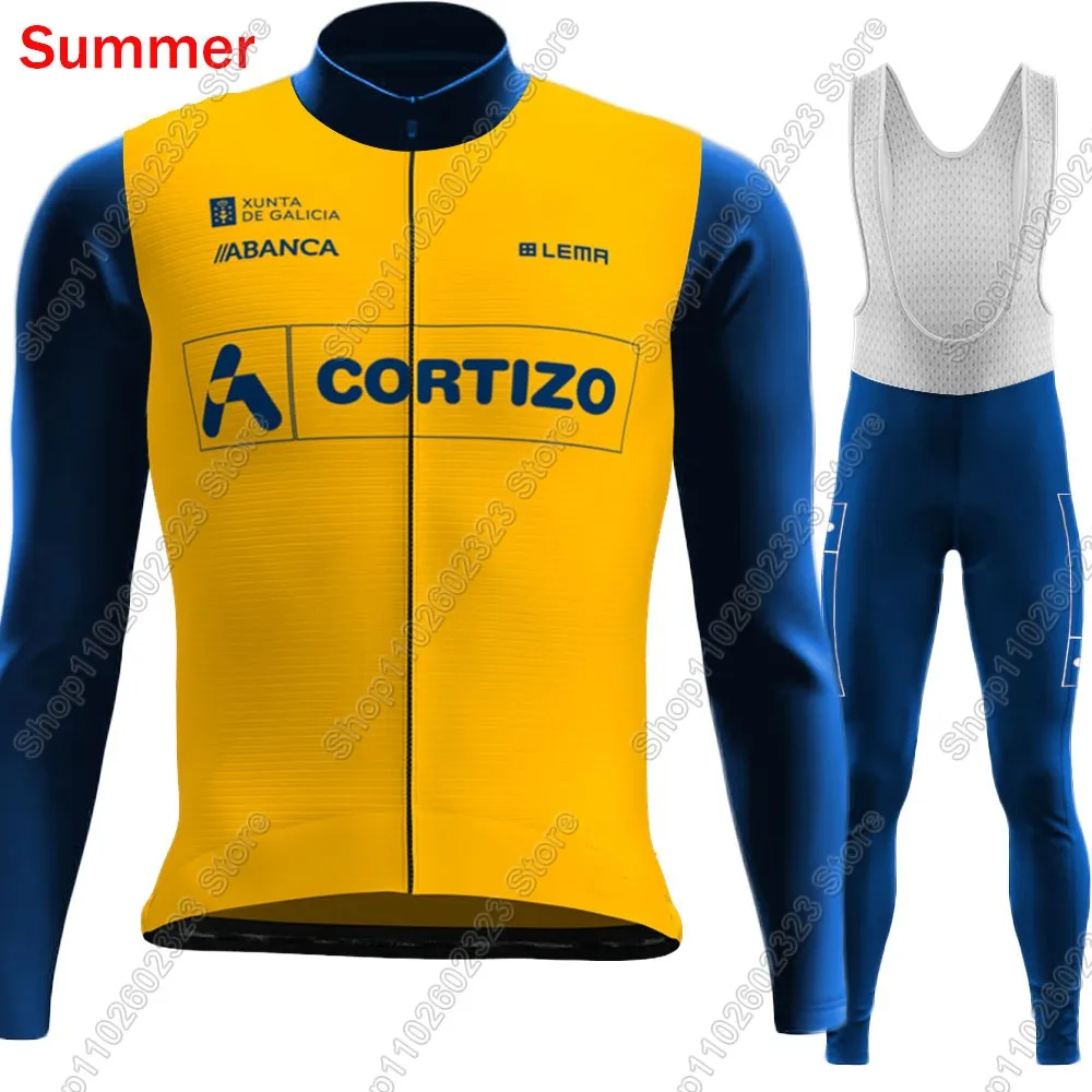 Equipo Cortizo Team 2025 طقم جيرسي لركوب الدراجات ملابس إسبانيا بدلة صيفية شتوية بأكمام طويلة سراويل الطريق للدراجة الجبلية مريلة Ropa Ciclismo #4