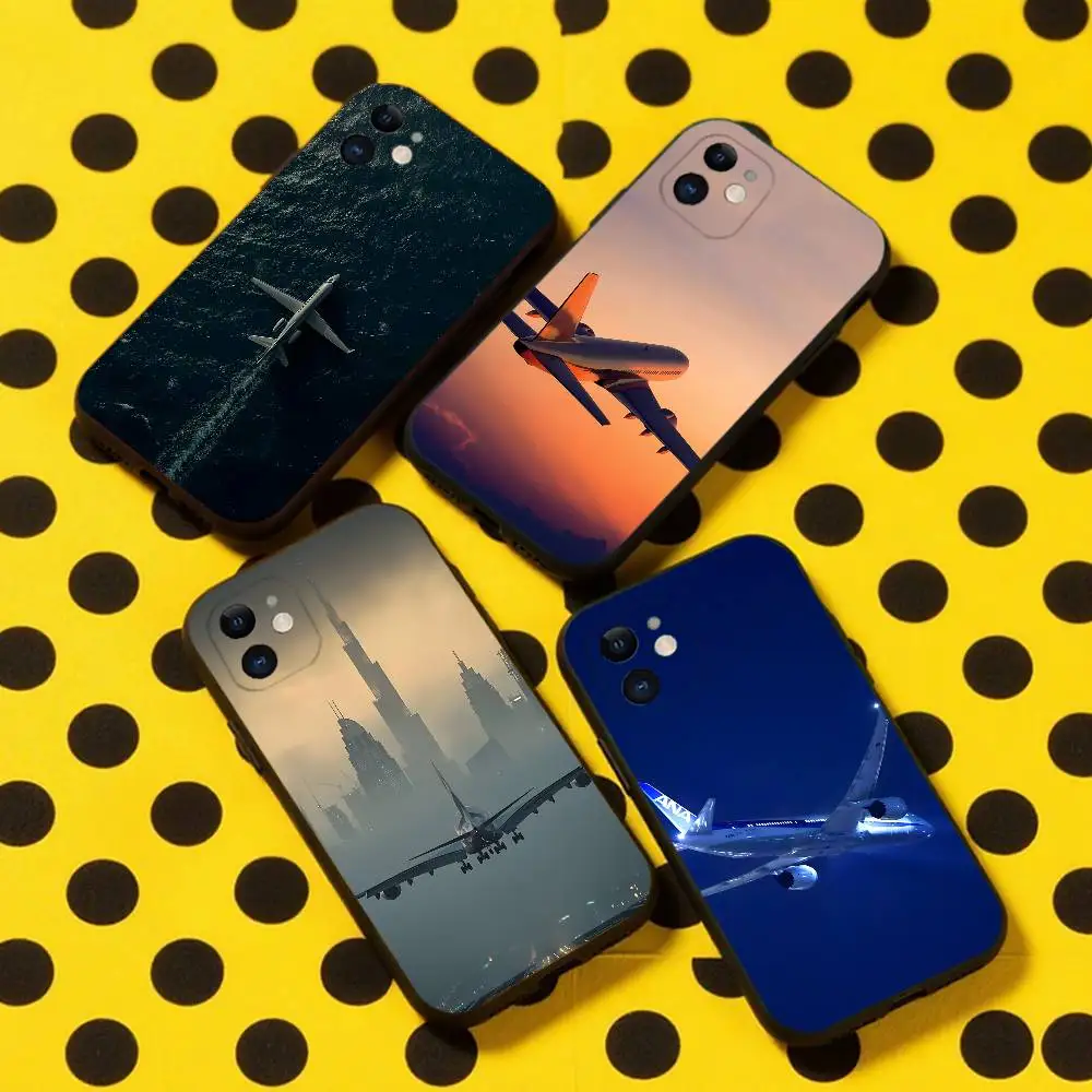 

Airplane Takeoff Festival Phone Case For iPhone 16,15,14,13,12,11,Pro,Max,Plus,X,XS,XR,SE,8,7,Mini,Soft Silicone Black Case