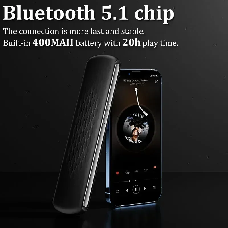 

Pocket Bluetooth Speaker Bone Conduction Wireless Stereo Noise Improve Sleep Soundbar Under Pillow Music Box Built-in White