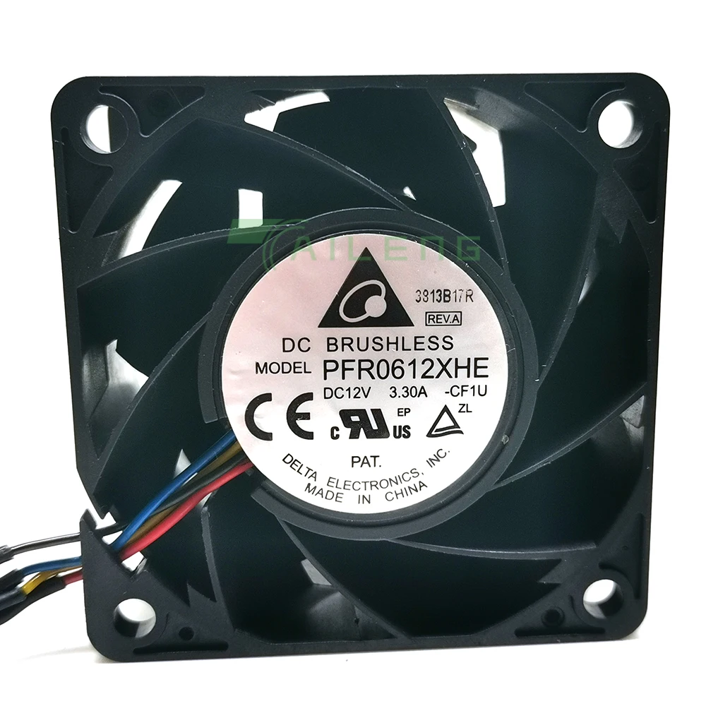 Nieuwe Delta 6038 Pfr0612xhe Dc 12V 3.30a Ultra Gewelddadige Sterke Luchtstroom Hoge Snelheid Axiale Ventilator