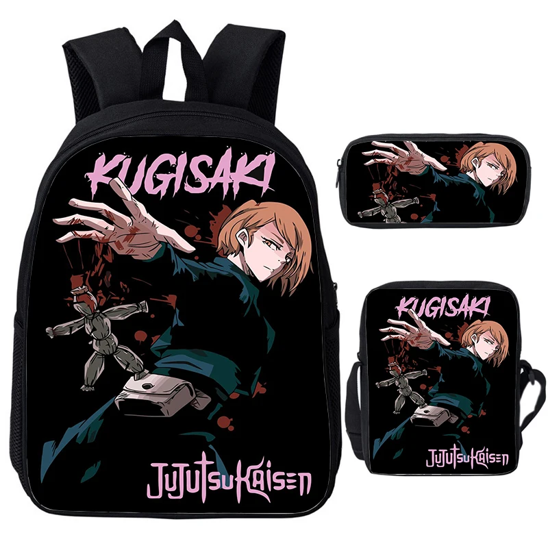 Anime Jujutsu Kaisen Backpack Gojo Satoru Cartoon Bags Student Shoulder Bags  Pencil Case 3Pcs/Sets Mochila