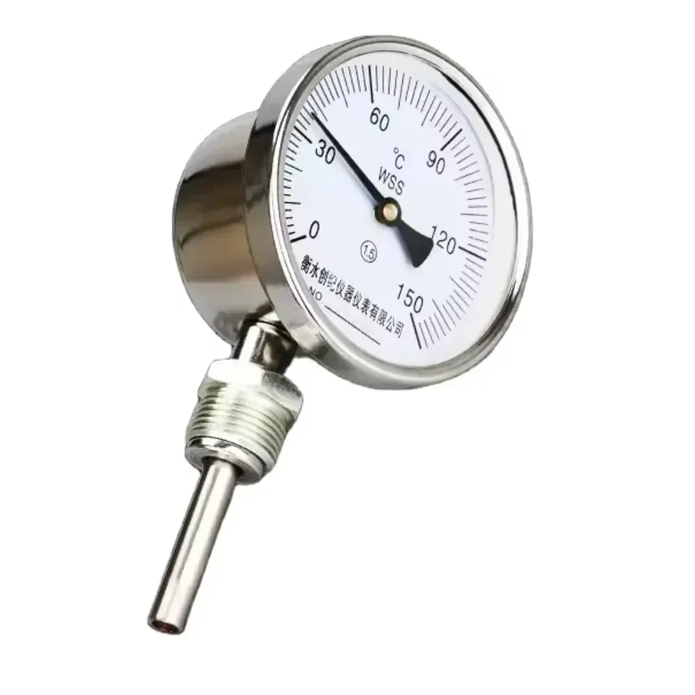 SS304 SS316 bimetal thermometer stainless steel screw capillary Industrial Water  temperature gauge