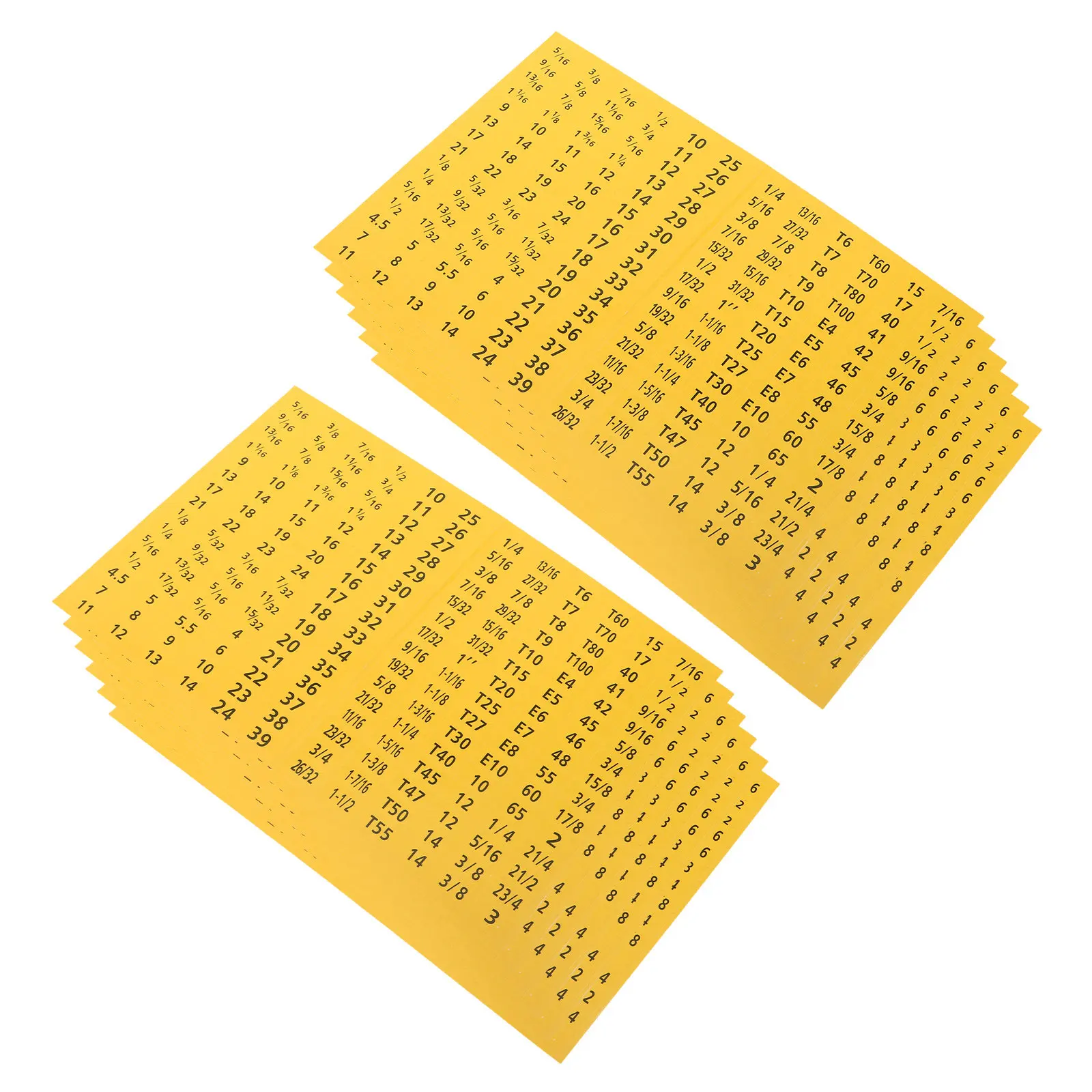 

20 Sheets Adhesive Socket Wrench Labels Waterproof Tool Classification Stickers for Workshop Garage Organization Socket Size