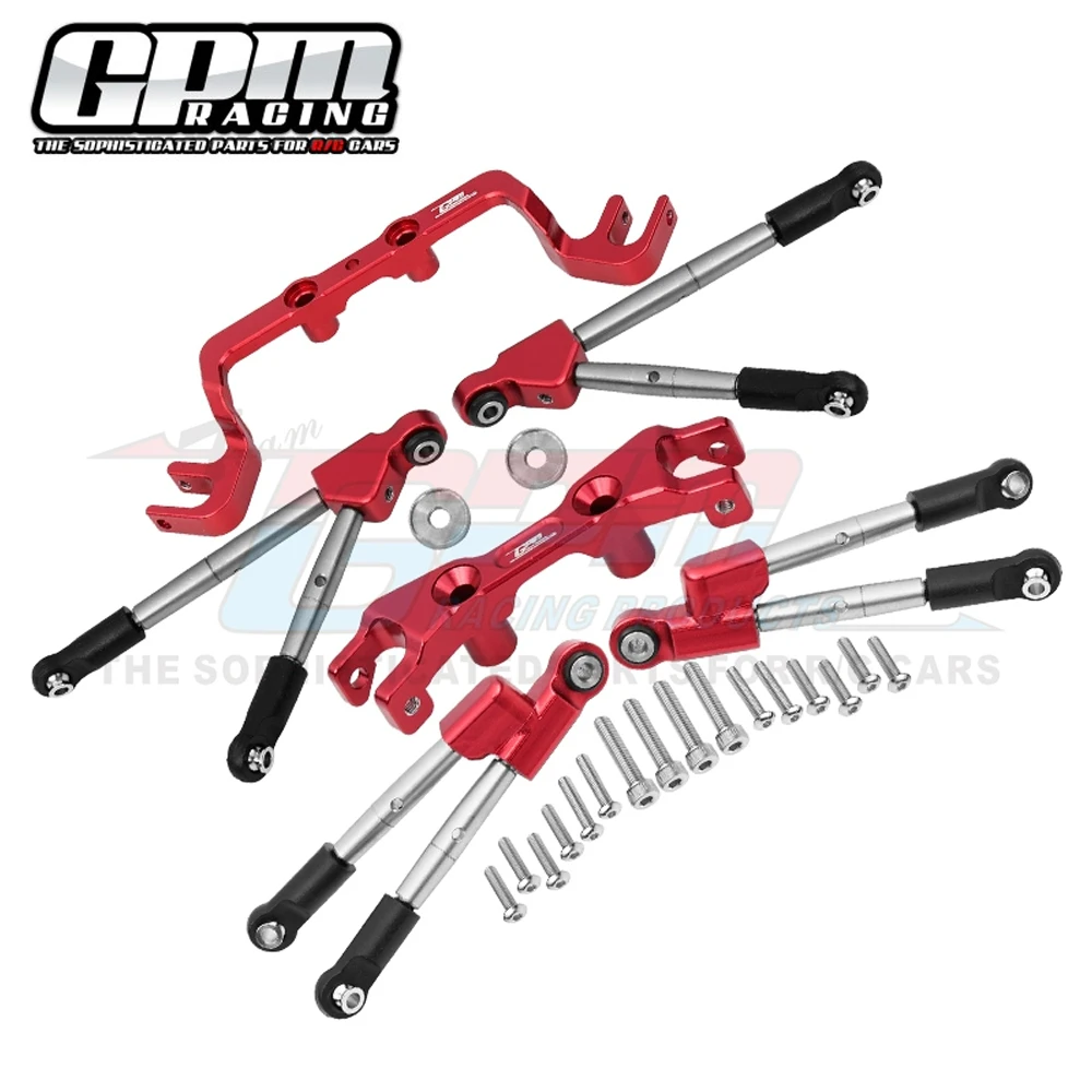 GPM Metal Front Rear Anti-roll Tie Rod With Stabilizer for Traxxas 1/10 Hoss 4X4 VXL 90076-4 Monster Truck RC Car Upgrade Parts