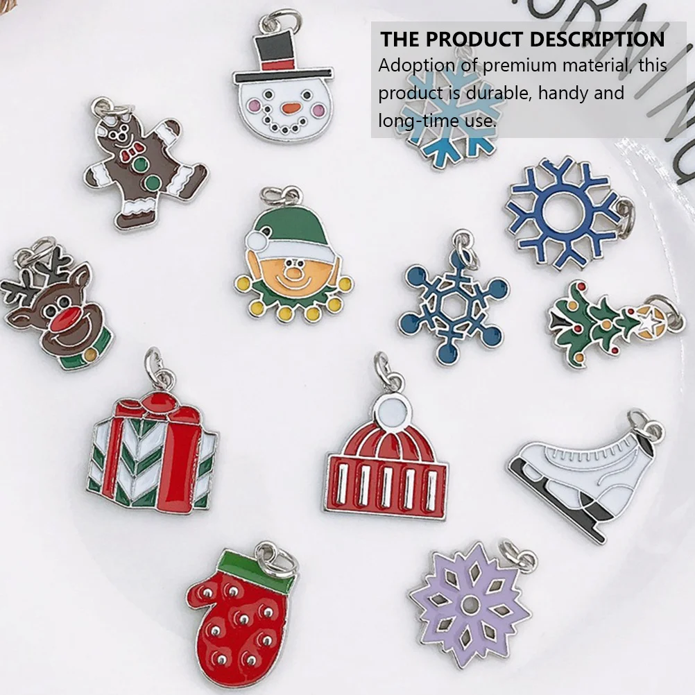 

17Pcs Christmas Tree Pendant Drip Oil Design DIY Jewelry Accessories Xmas Decoration Earrings Pendant DIY Jewelry Accessory