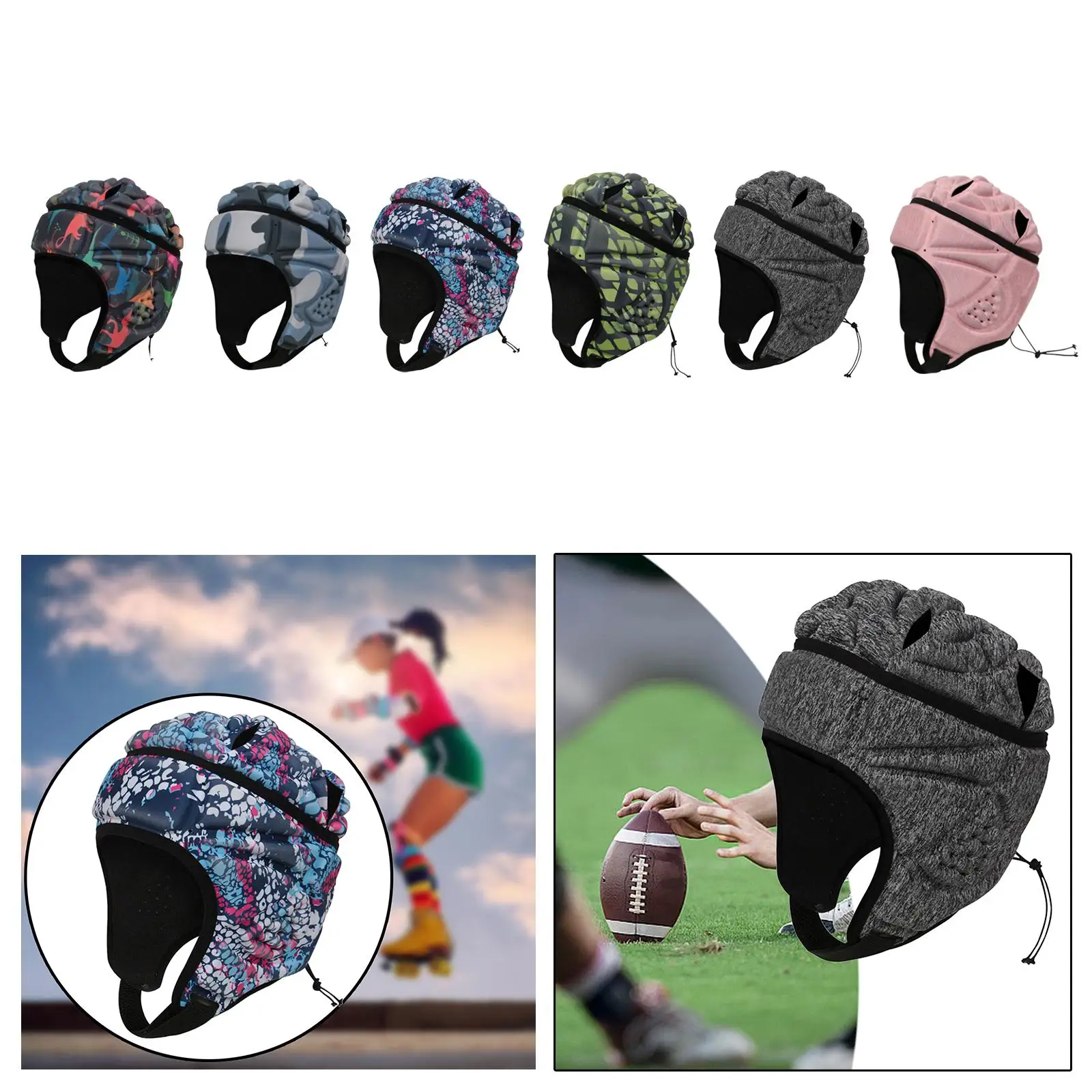 Rugby Helmet Shockproof Rugby Headguard Rugby Protective Cap Rugby Headgear for Pitcher Flag Football Playing Soccer Baseball