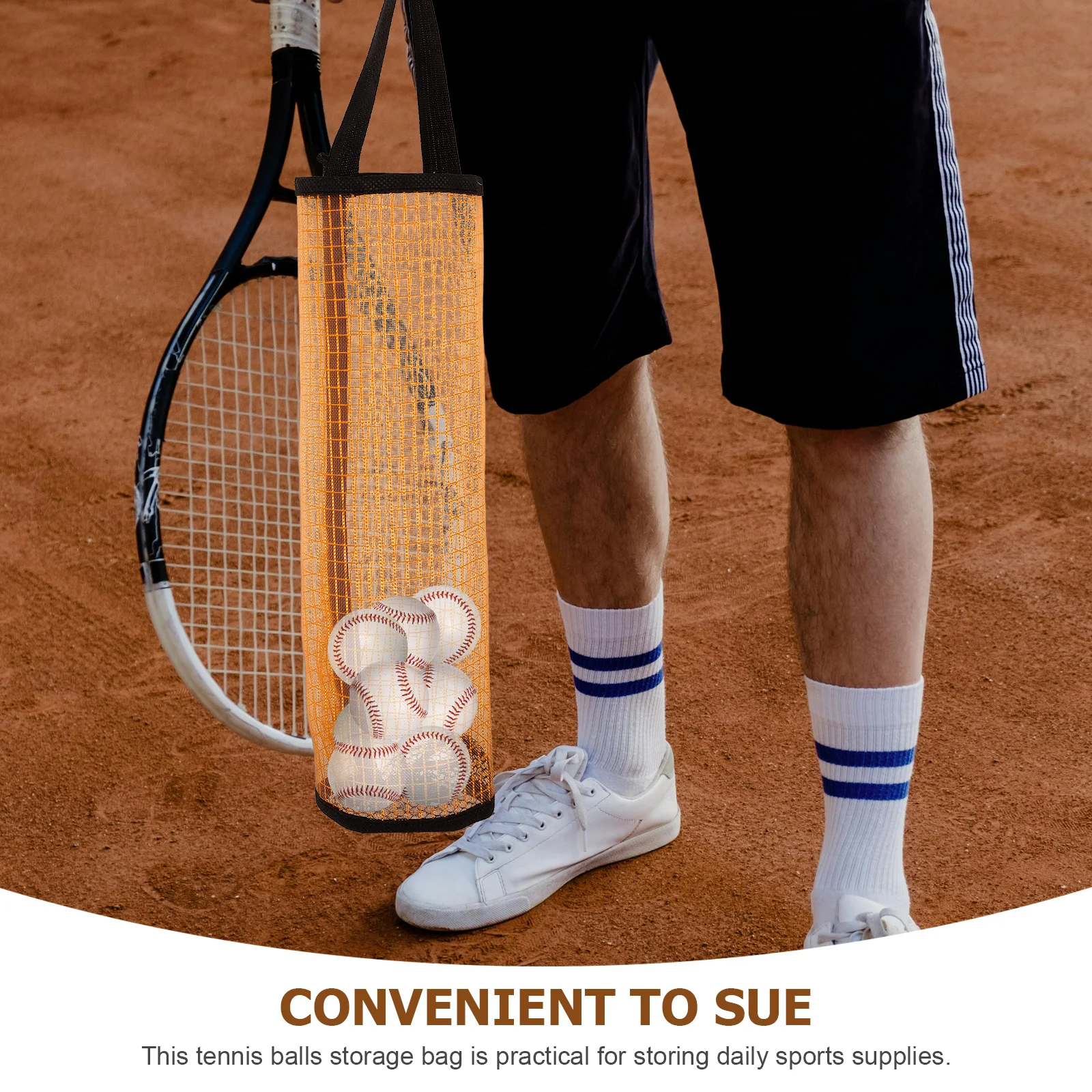

2 Pcs Tennis Storage Bag Ball Bags Golf Accessories for Women Pouch Nylon Mesh Baseball Carry Shopping