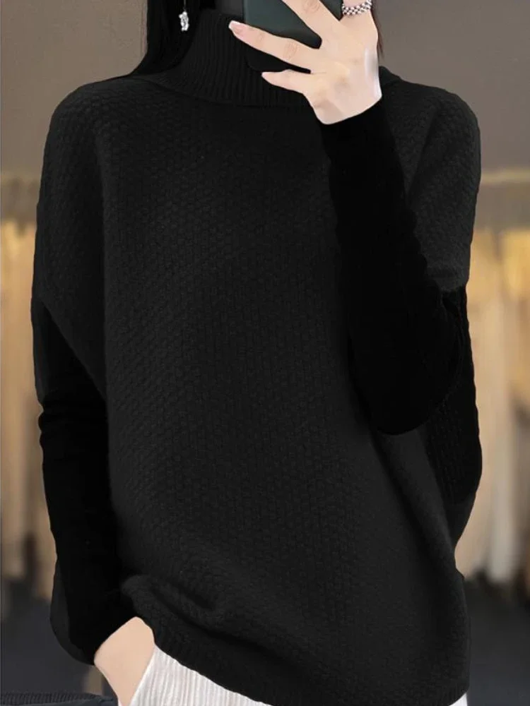Waistcoat Pullover Knit Vests For Women Long Loose Lady Sweaters Beige High Collar Smooth Clothing Trend 2024 New Knitwear Y2k