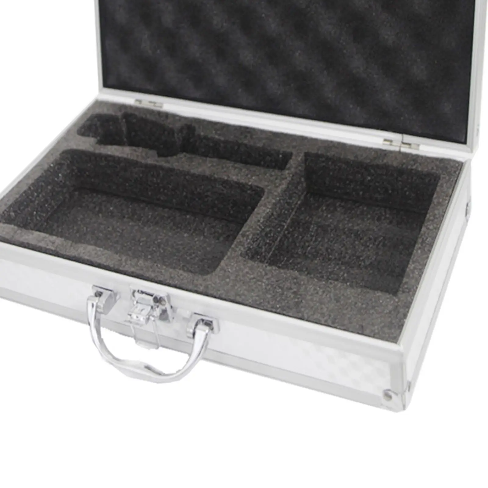 Portable Aluminum Tool Box, with Sponge Suitcase Impact Resistant Case Mic Foam