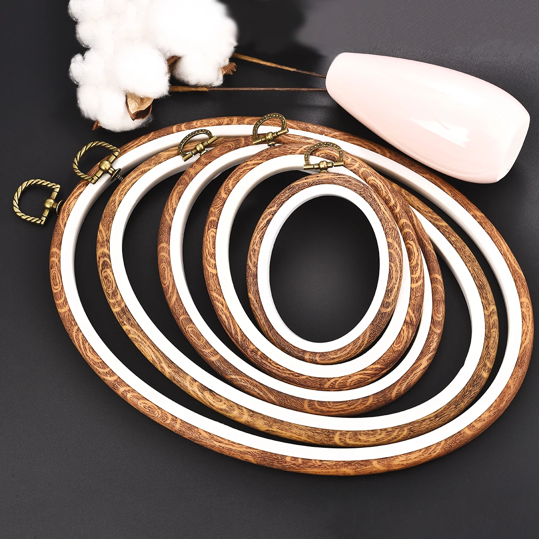 10-26cm imitação de madeira bo - Embroidery Hoop Square avaliação e preço