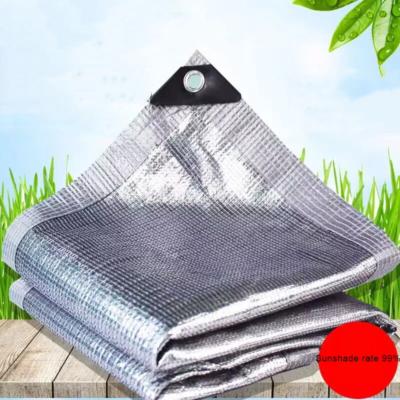 Hi-quality 99% Sunshade Net Silvery Aluminum Foil Sunshade Net Garden Succulent Plants Sun Shelter Car Reflect Sun Shade Nets