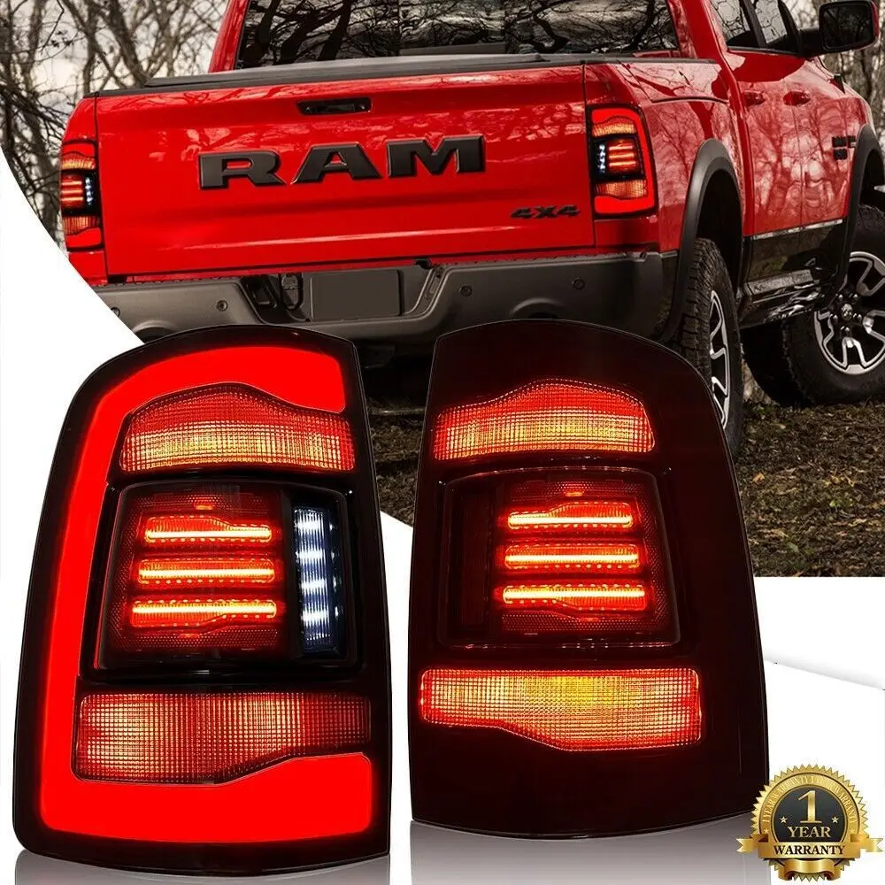 

2Pcs LED Tail Light Assembly for Dodge Ram 1500 2500 2009-2018 Sequential Turn Signal Trunk Rear Brake Lamps