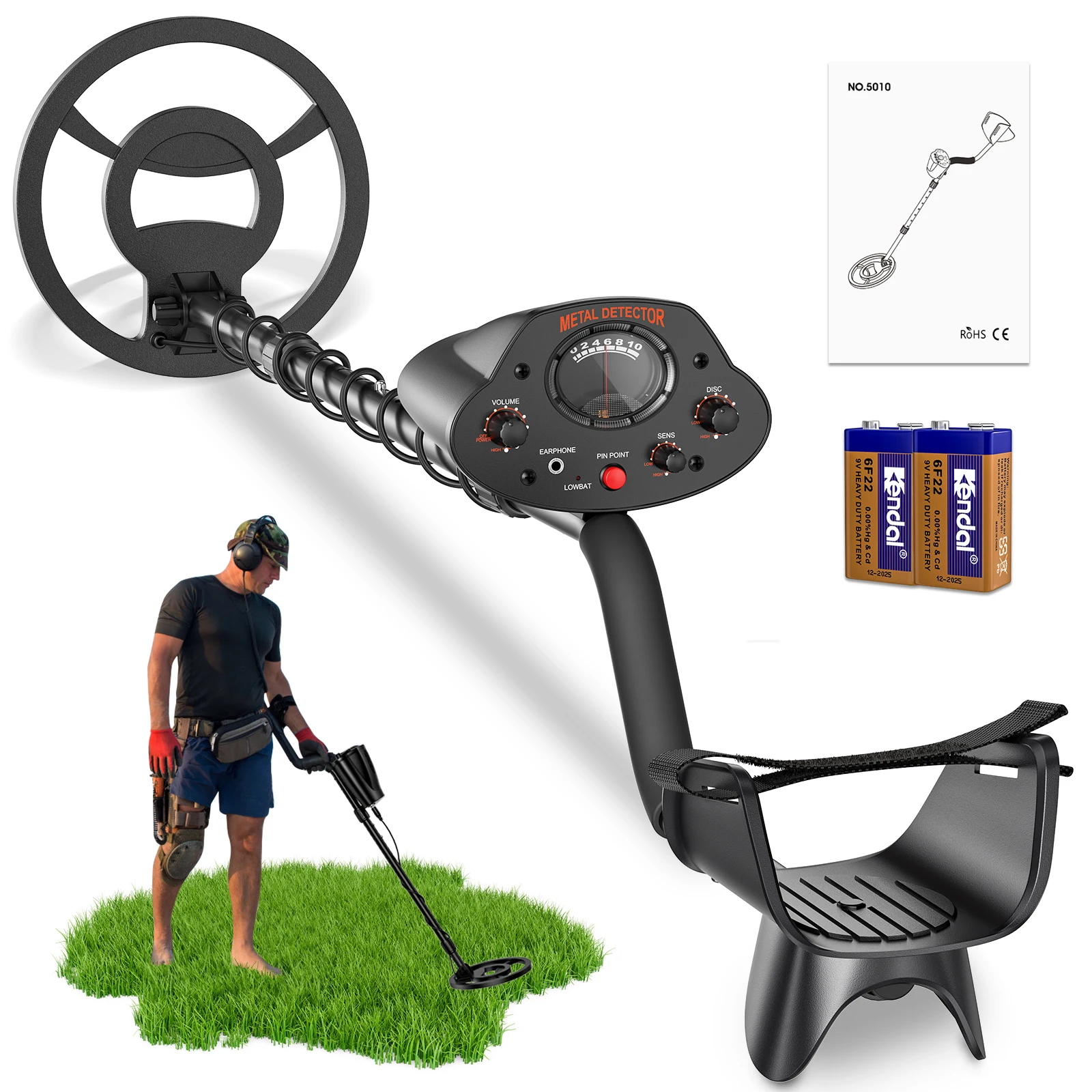 Professional Metal Detectors High Precision Waterproof Adjustable Pointer Display Electric Metal Detector With For Adults