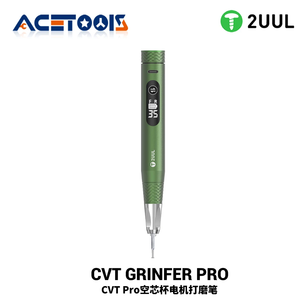 

2UUL DA85 CVT Pro шлифовальная ручка с бессердечным двигателем, 35000 об/мин, дисплей скорости, регулируемый полировальный инструмент для ремонта материнской платы телефона