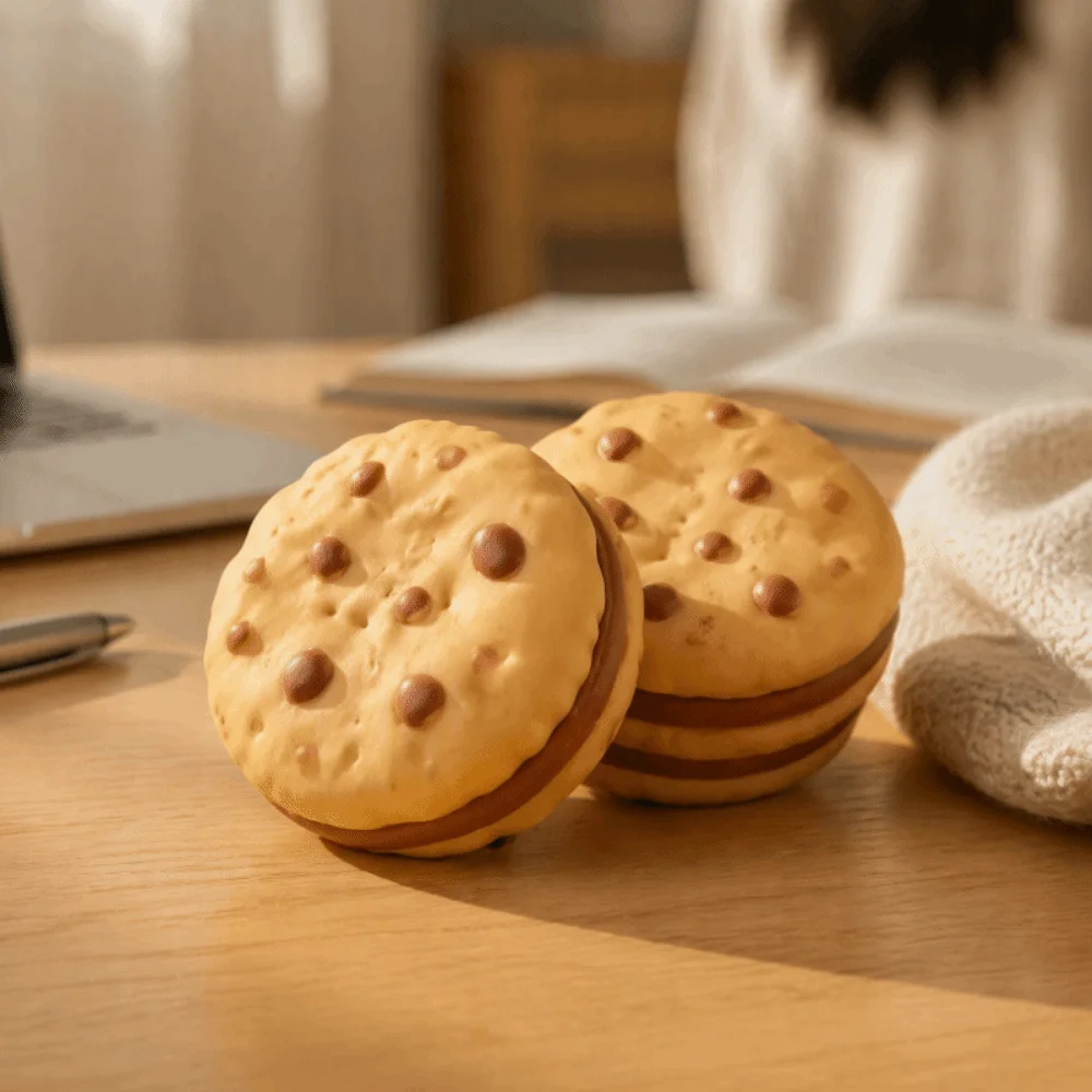 Crunchy Chocolate Cookie Squeeze Toy Moldable Sound Effects Crackling Cookie Squishy Toy Hand Relax Building Blocks