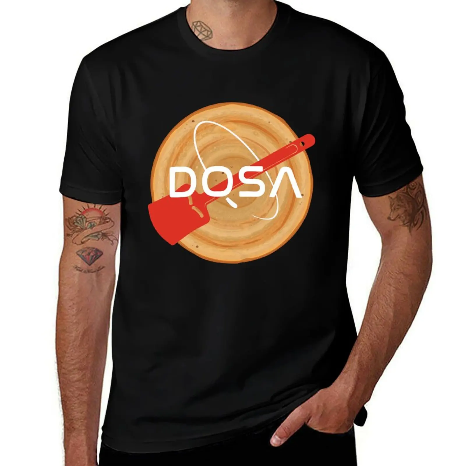 Camiseta con estampado de comida india del sur, Masala Dosa Idli, talla grande, cuello redondo