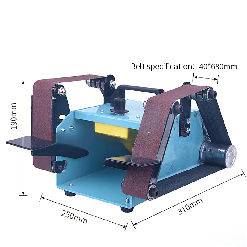 220V Double-head Small Desktop Double-axis Belt Machine Micro Double Sanding Machine Home Polishing Grinding Knife Tool 750W