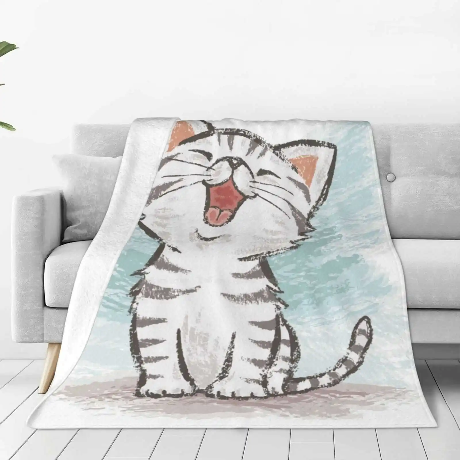 American Shorthair Happy Latest Super Soft Warm Light Thin Blanket American Shorthair Kitten Character Vector Cute Cartoon Love