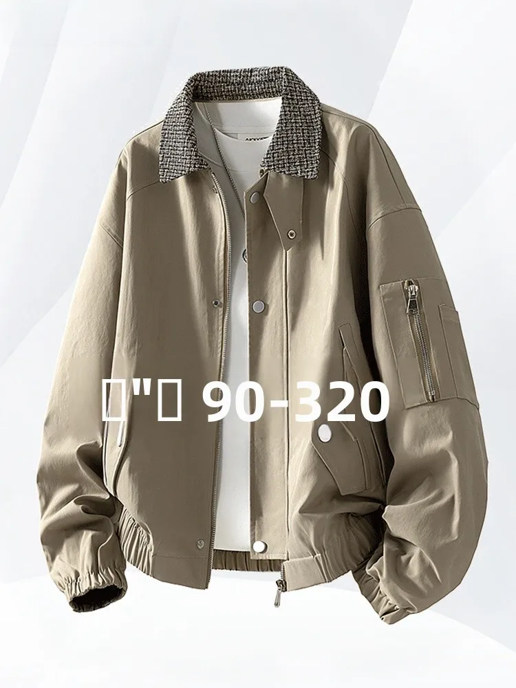 

Loose Fit Men's Jaet Trendy plus Size Spring Autumn Faion Retro Flight Jaet Teenager Outerwear Polyester Urban Sle