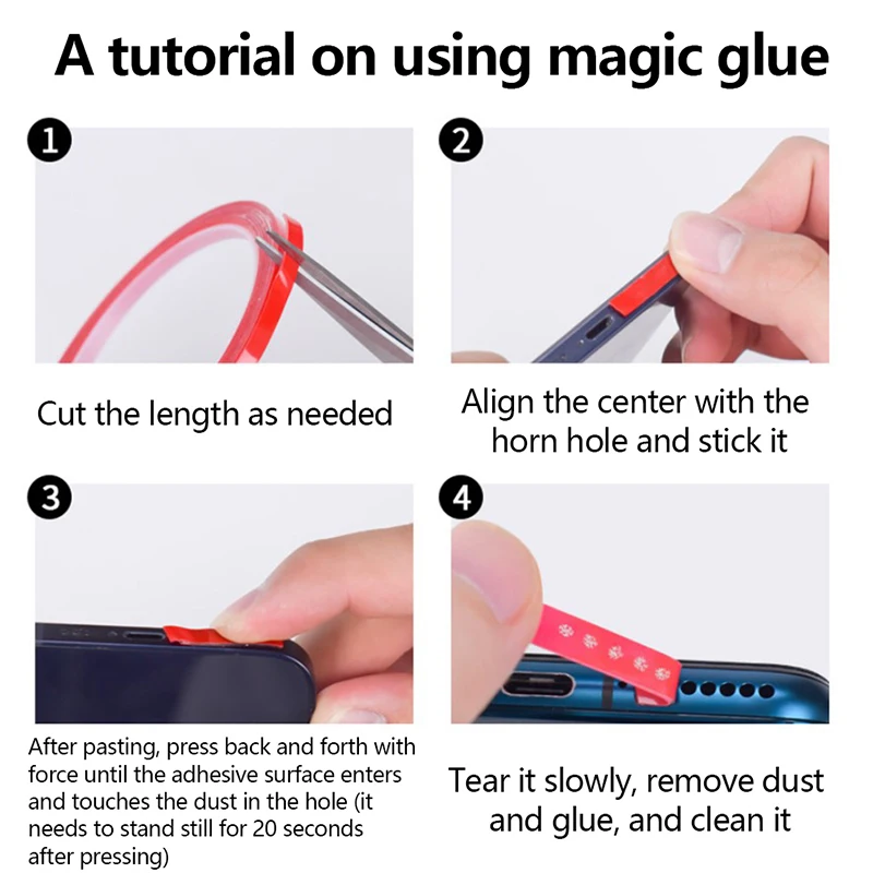 Universal Mobile Phone Hole Dust Removal Glue For iPhone Phone Dust Net Sticker Receiver Cleaning Tools Dustproof Cleaner Set