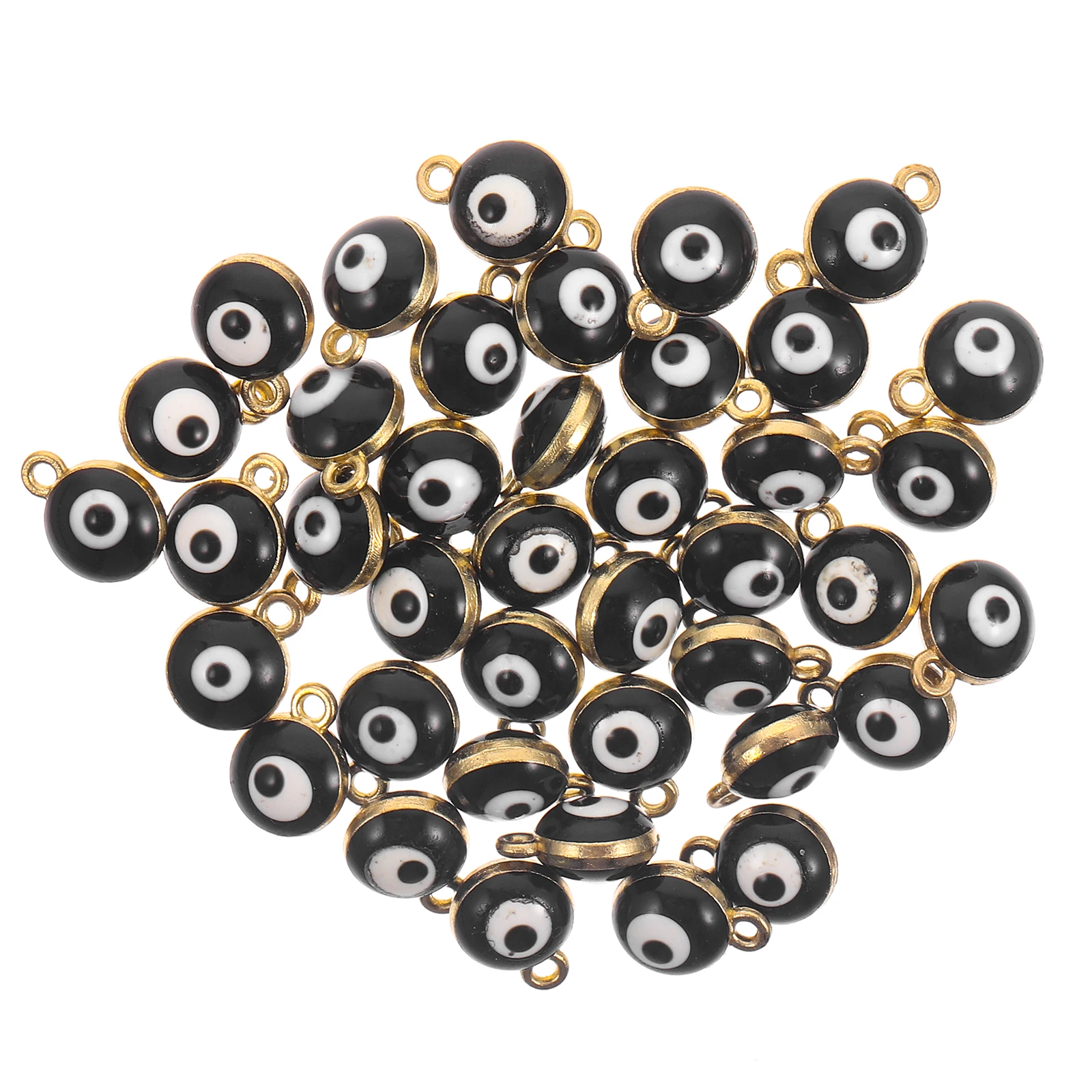 

40 Pcs Evil Eye Gemstone DIY Charms Blue Eyes Pendant Jewelry Making Decorative Alloy Beads Bracelets Earrings Crafting Material