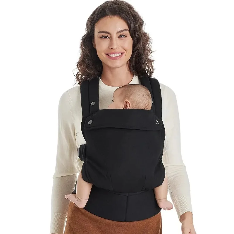 

Baby Carrier Newborn To Toddler Baby Wrap Carrier with Hook Loop Easily Adjustable Soft Fabric Breathable Backpack