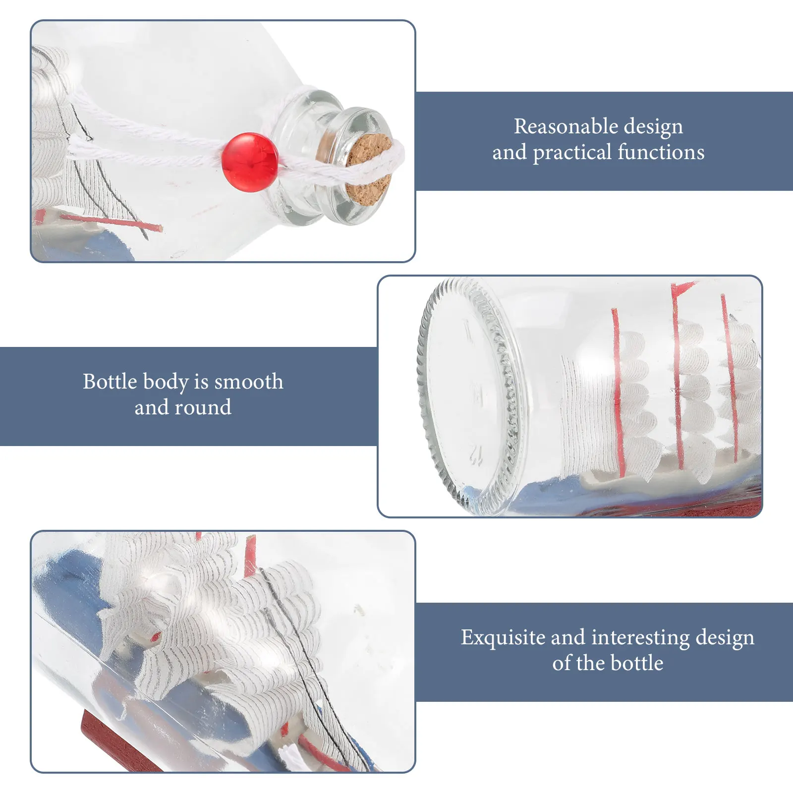 

Drift Bottle Sailboat Decorative Mini Bottle Home Accessories Exquisite Craftsmanship Bright Colors Practical Functions