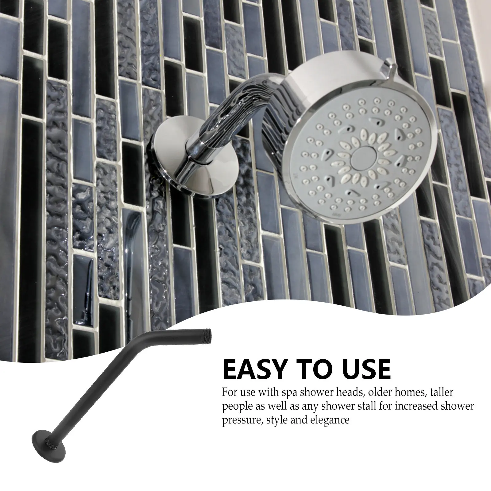 Shower Arm Pole Shower Extension Detachable Stainless Steel Extender Replacement for Spa Home Bathing Facilities