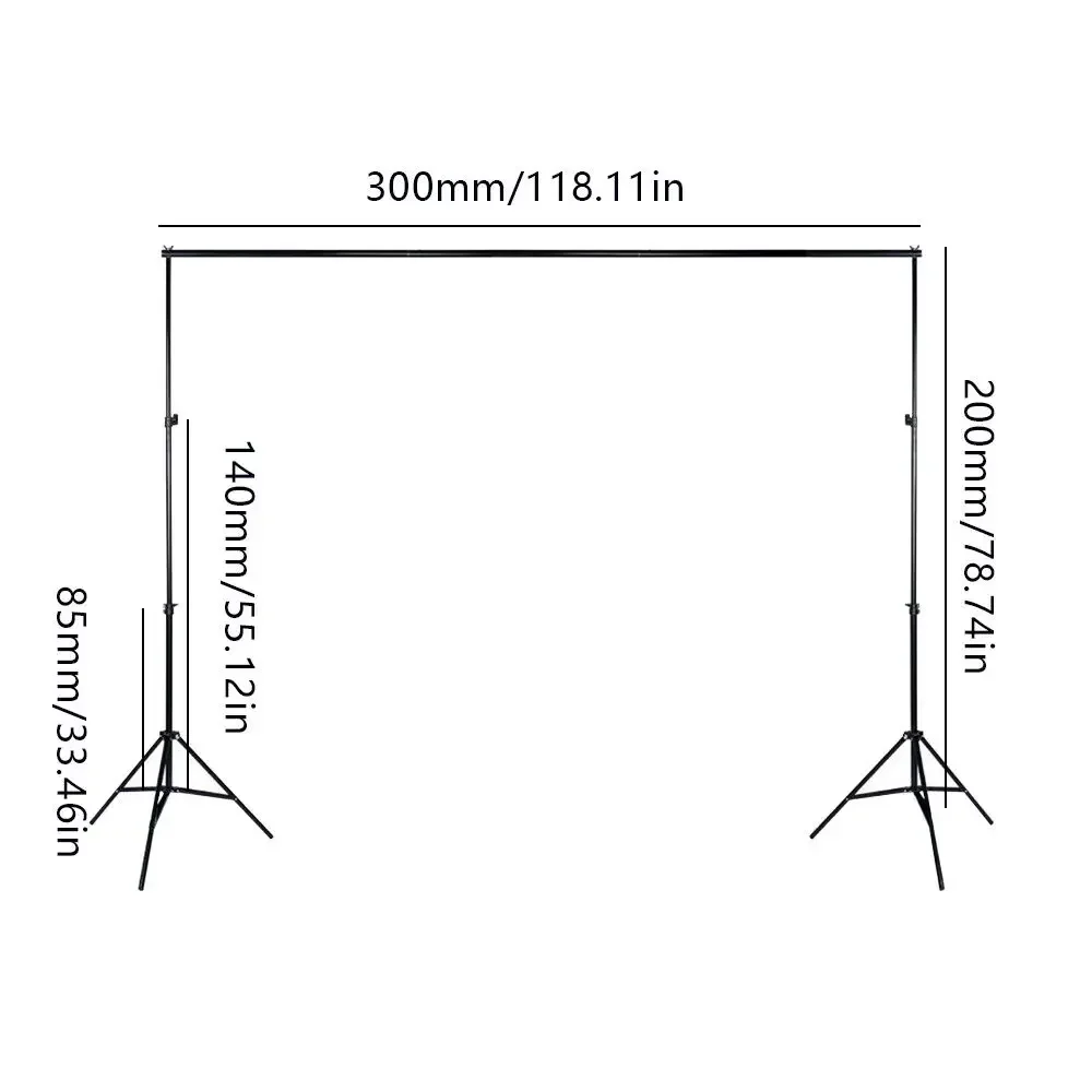 10ft Adjustable Background Support Stand Kit - Professional Photography Backdrop Crossbar System
