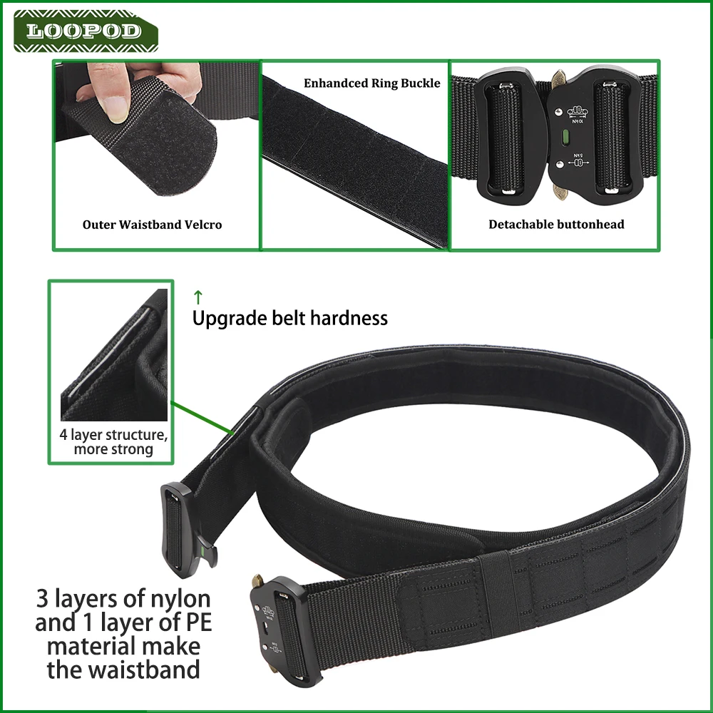 2 Inch Tactische Riem Snelsluiting Metalen Gesp Molle Laser Heren Riemen Camo