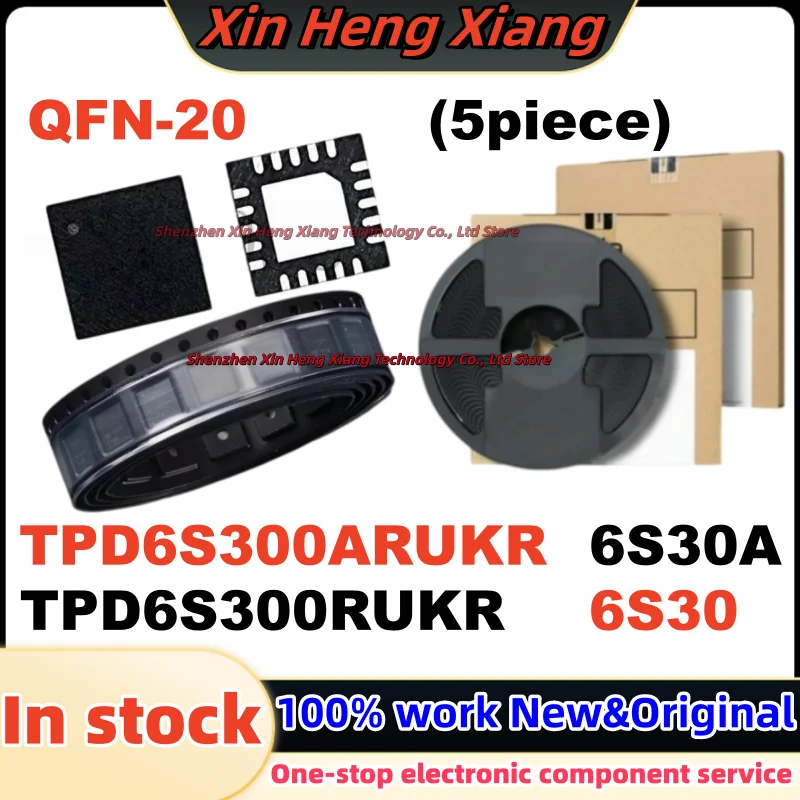 (5Pcs)  TPD6S300RUKR TPD6S300 6S30 TPD6S300ARUKR TPD6S300A 6S30A QFN-20