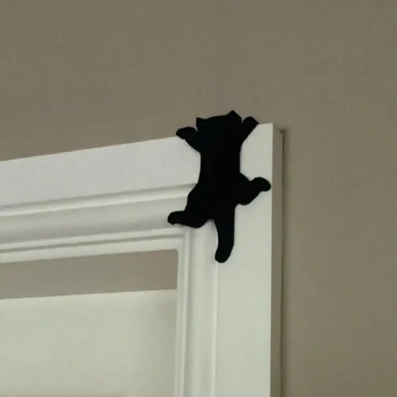 Door Frame Decor Cute Cat Door Topper Black Cat Decor Halloween Door Topper Door Corner Decoration Cat Room Decor for Women Mom