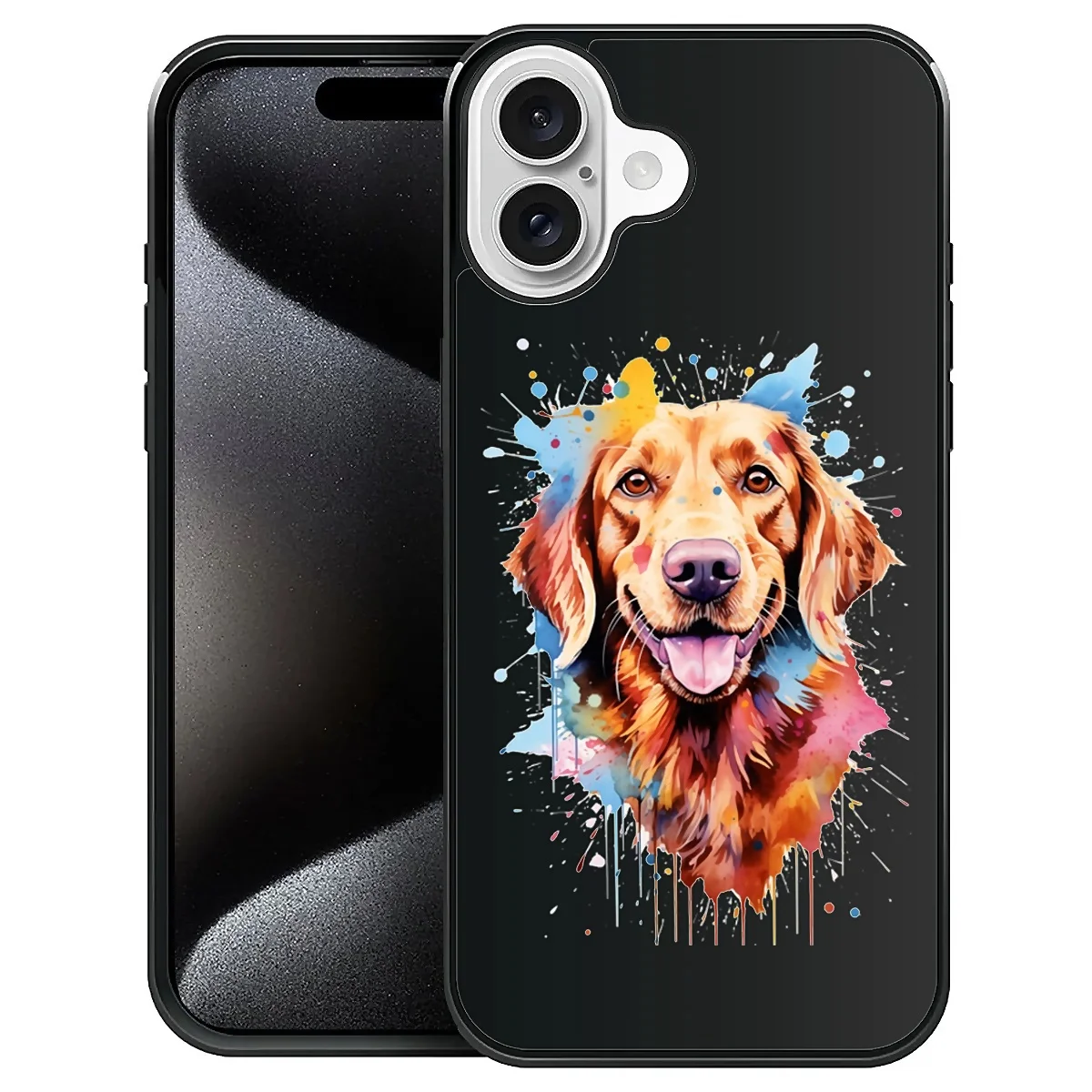 

High-end anti-fall phone case, suitable for iPhone, animal graffiti theme, support wireless charging.