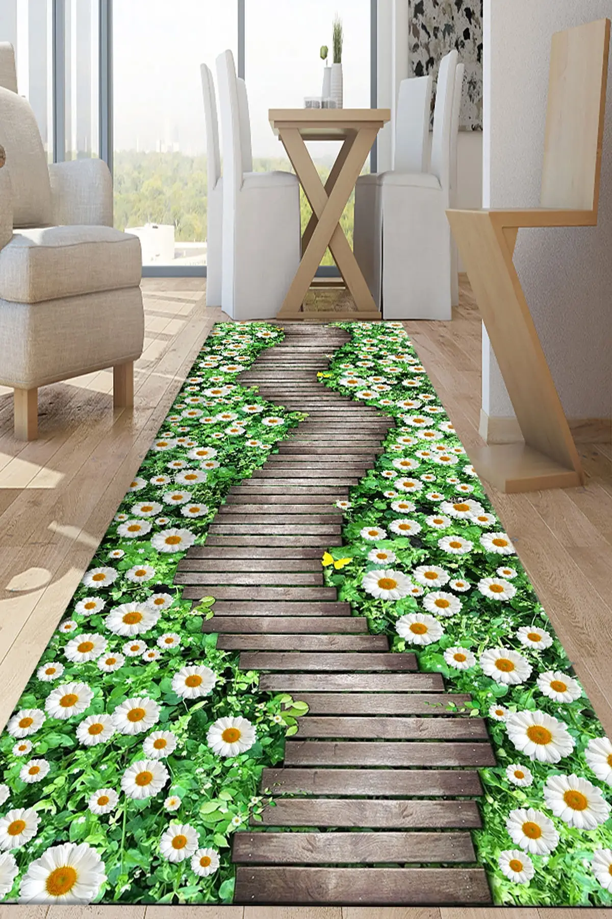 

DOLBOVI digital printed non-slip base washable love way patterned living room carpet