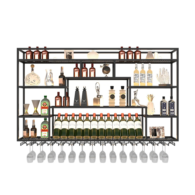 Storage Commercial Wine Cabinets Unique Cocktail Holder Buffet Wine Cabinets Display Metal Cremalheira De Vinho Whisky Furniture