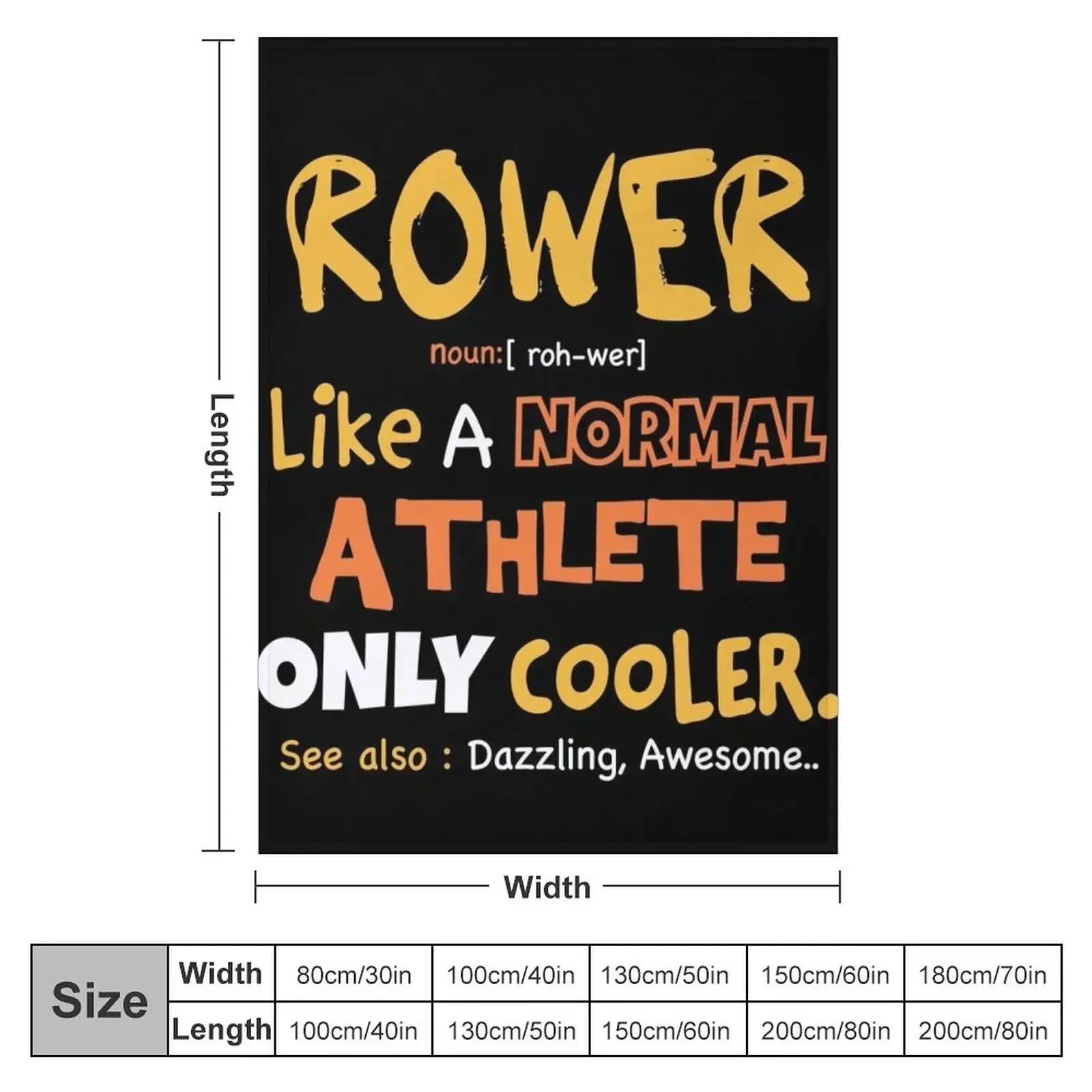 Funny Rower definition / rowing athlete / rowing college / rowing gift idea Throw Blanket Bed linens Travel Blankets