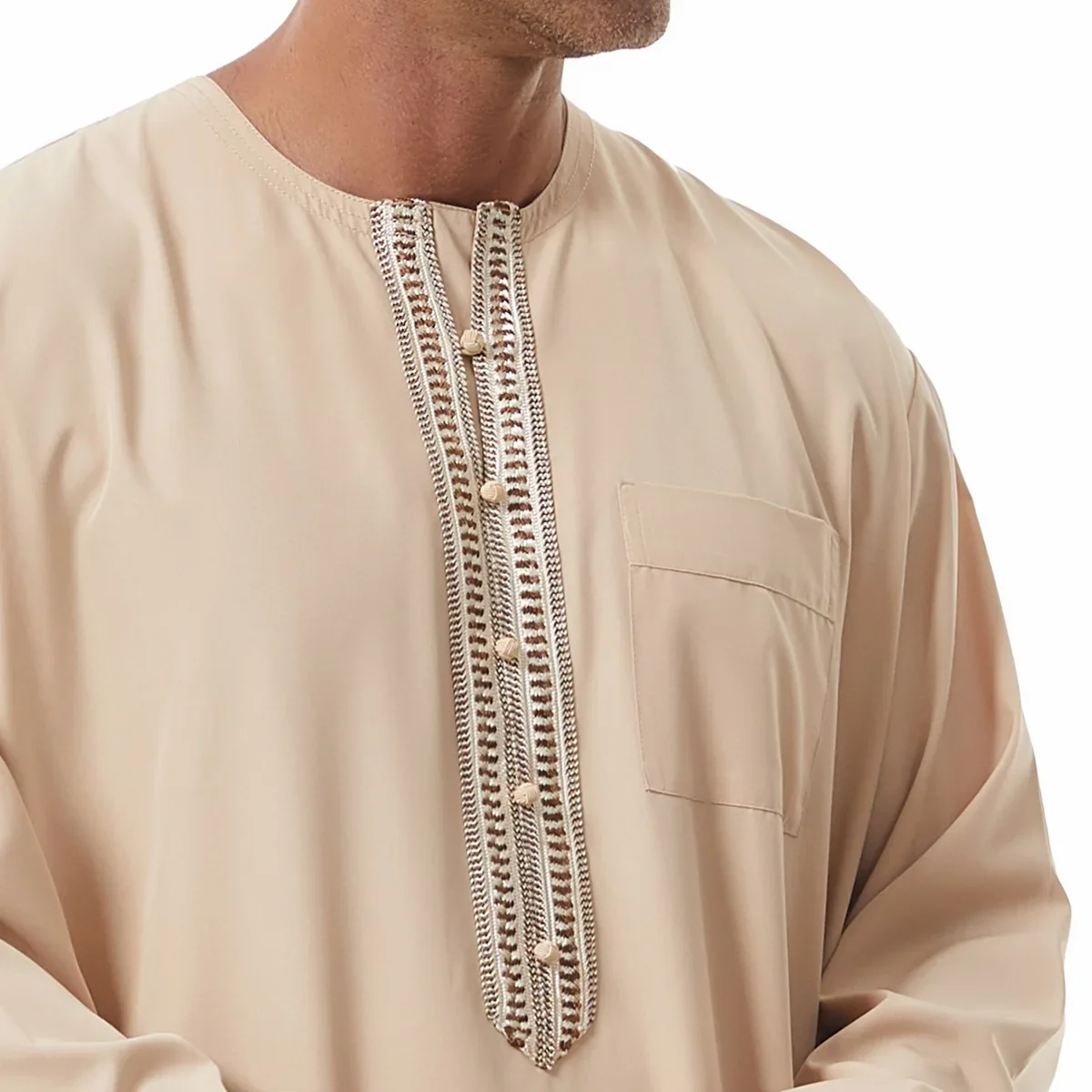 Vestaglie musulmane da uomo Medio Oriente Arabo Ramadan Islamico Arabo saudita Abbigliamento Tinta unita Casual Girocollo Manica lunga Abito pullover