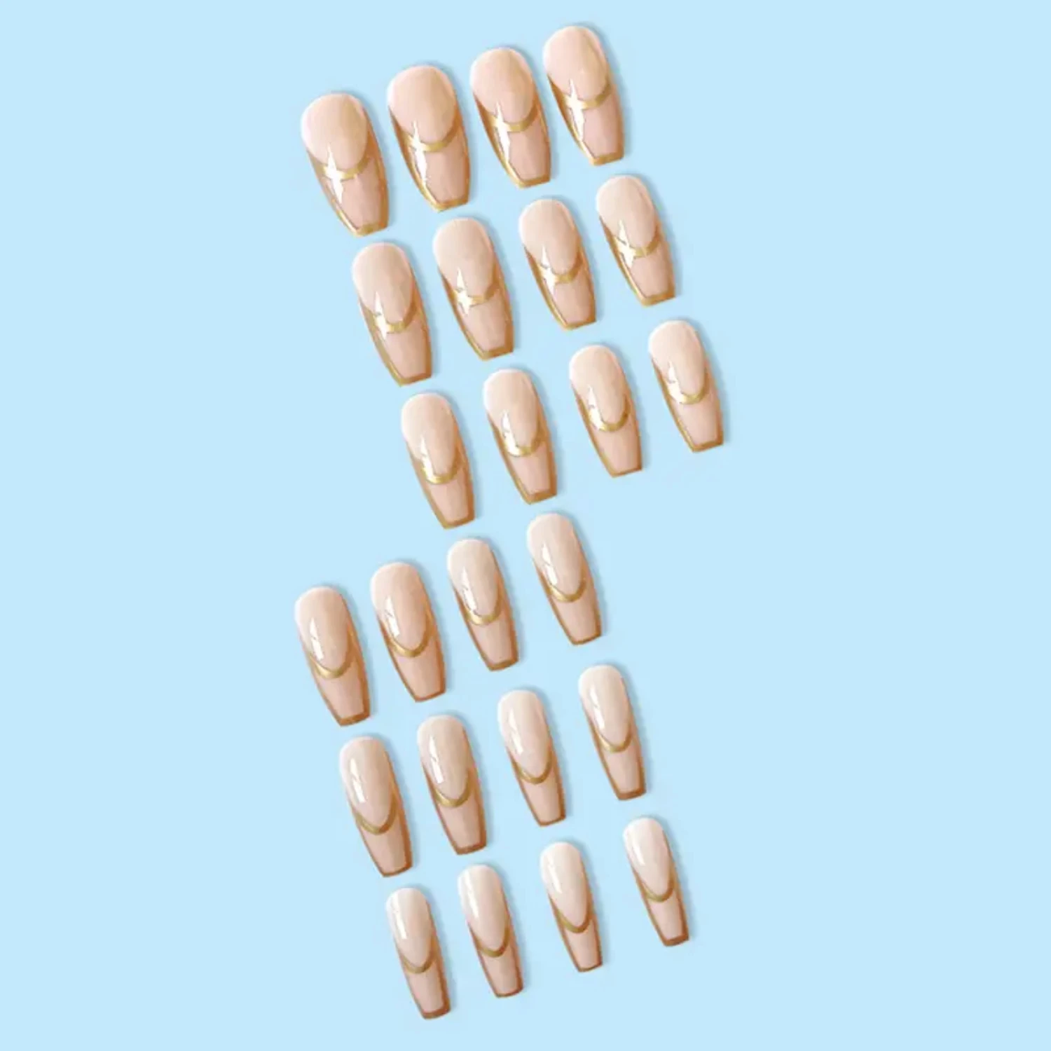 مجموعة رقعة أظافر جيلي عصرية جميلة واحترافية مع شريط رقائق ذهبية مذهلة لنتائج أنيقة - تطبيق سهل