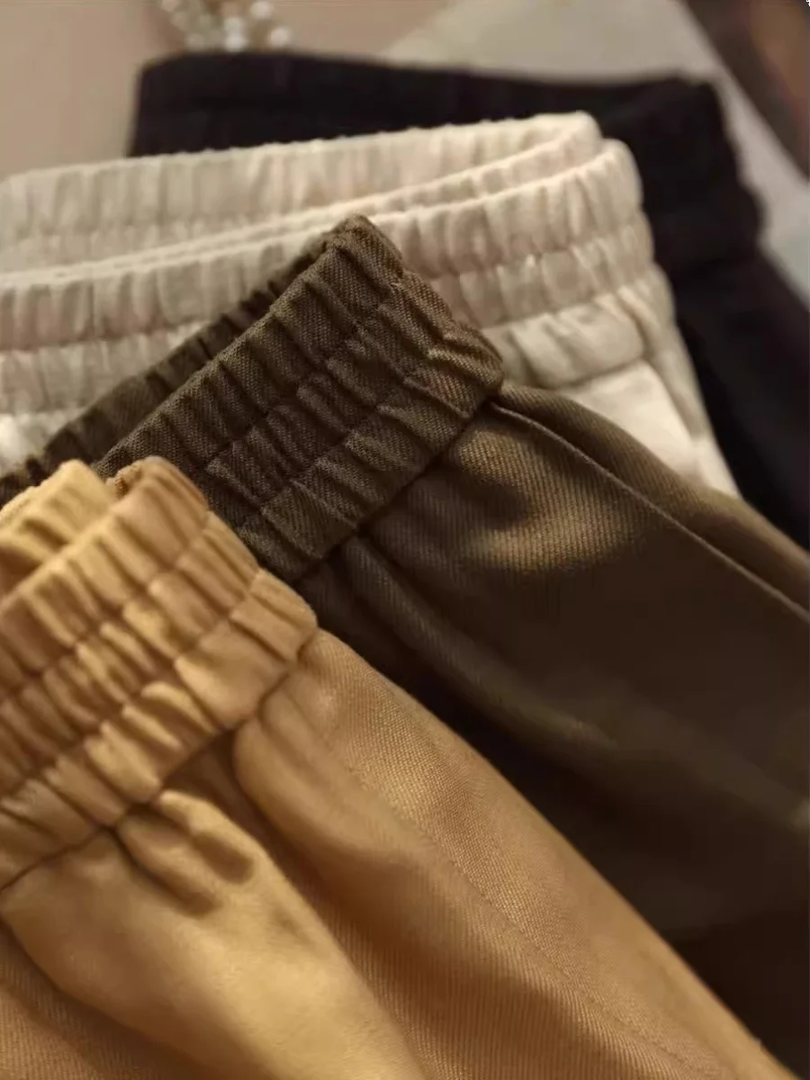 

Linen Shorts Women's High Waist Wide Leg Pants Summer Cool Breathable Casual Loose A-Line Slimming Five-Quarter Length