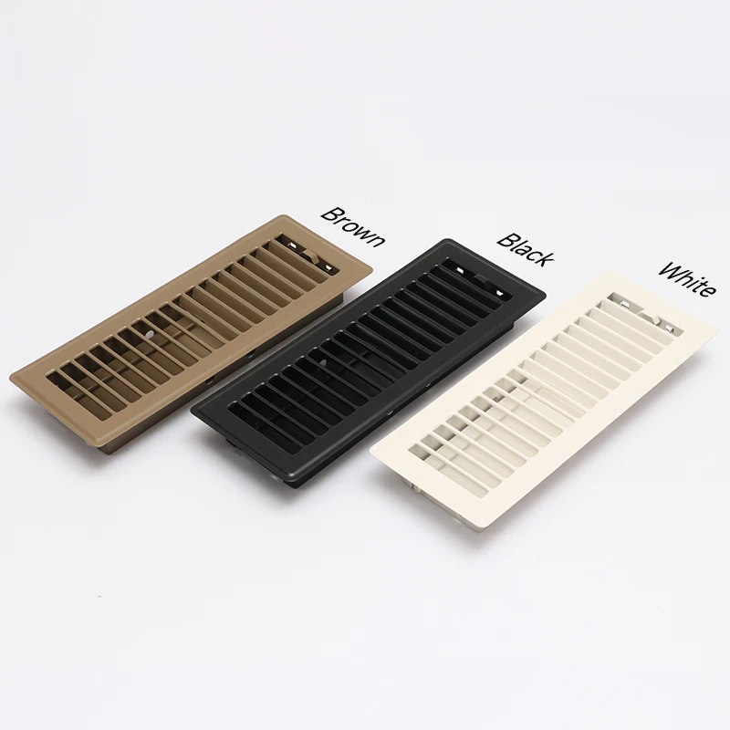 Prese d'aria a pavimento, 3×10 pollici, bianco/nero/marrone, griglie di ventilazione a pavimento, materiale resistente, adatto per uso domestico e in ufficio