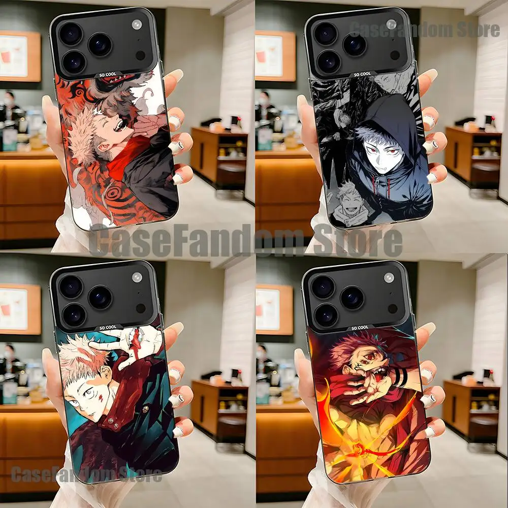 

Anime Y-Yuji Itadori For iPhone 17,16,15,14,13,12,11,Pro,MAX,Plus Black Shockproof Candy Matte Cover