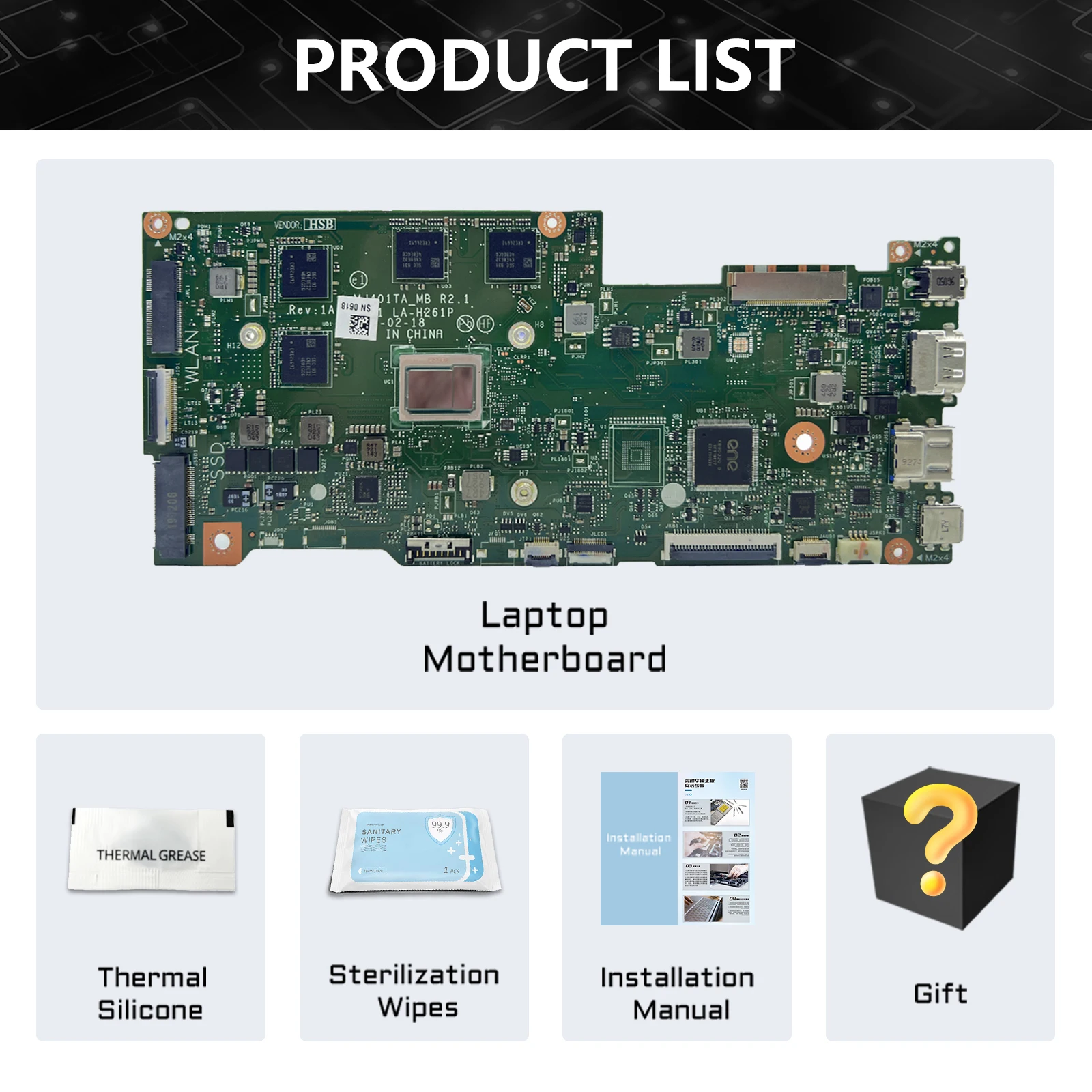 MJ401TA M3-8100Y CPU 4G/8G Notebook Mainboard For ASUS ImagineBook MJ401TA 14