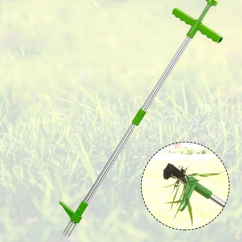 Weed Puller Tool Stand Up Weeding Tool Gardening Hand Weeder With Foot Pedal Adjustable Root Removal Tool For Lawn Dandelion