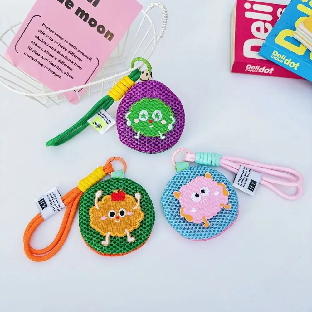 

Portable Mini Mesh Pouch Keychain Cute Breathable Cartoon Coin Purse with Handle Rope Creativity Backpack Decorative Pendant