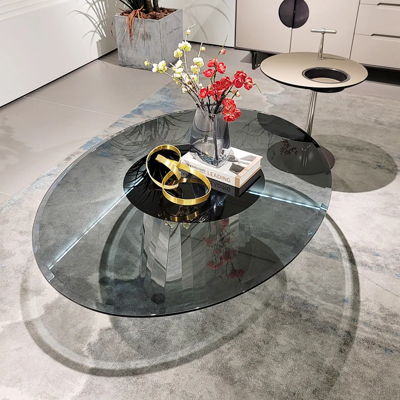 طاولة القهوة الزجاجية غير النظامية ديكور ريفي الحد الأدنى طاولة القهوة المدخل الفاخرة مركز Meuble صالون الأثاث المنزل #5