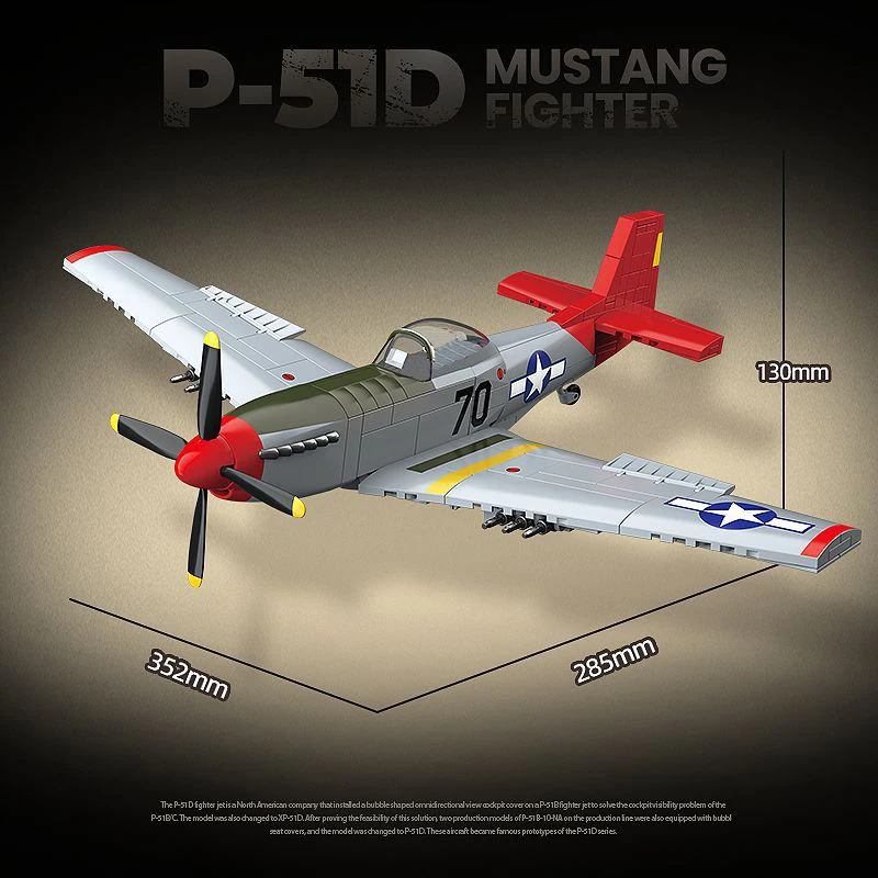 Bloques de construcción militares de la Segunda Guerra Mundial para niños, P-51D, Mustang, avión de combate, soldado, modelo de avión, muñecas, juguetes para niños, regalo