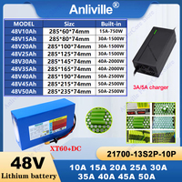 48V 21700-lithium battery pack Optional 10Ah 15Ah 20Ah 25Ah 30Ah 35Ah 40Ah 45Ah 50Ah,750-2500W high-power For E-tools scooter