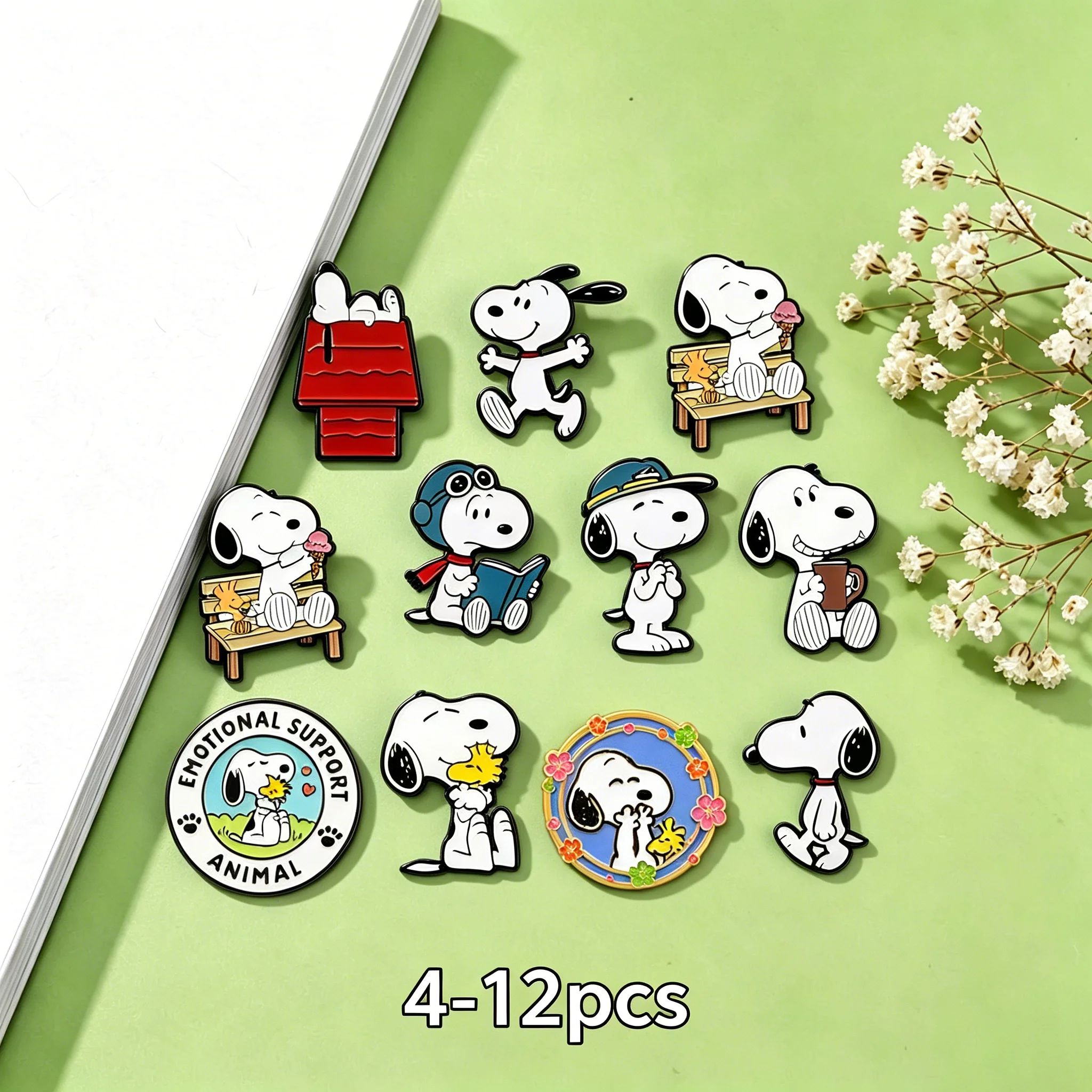 4-12 Stück Niedliche Emaille-Pins Broschen-Set Abzeichen für Rucksäcke Jacken Hüte Retro-Kollektion Geschenke Cosplay-Accessoires