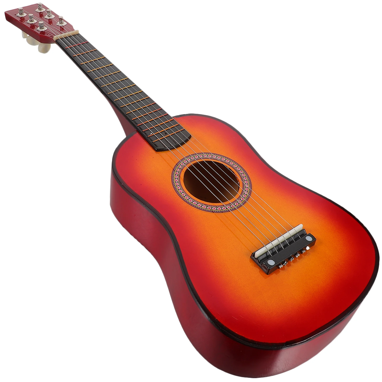 Guitarra folk para iniciantes, instrumento acústico vintage de 23 espaços para crianças, material de basswood, brinquedo musical, presente com qualidade de som rica
